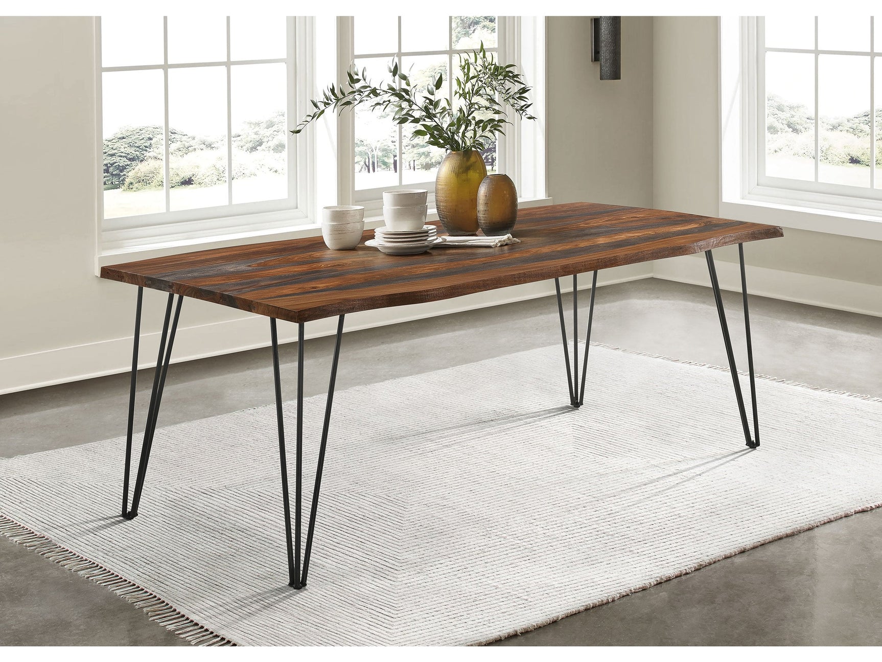 Neve Grey Sheesham 80-inch Live Edge Dining Table - Ornate Home