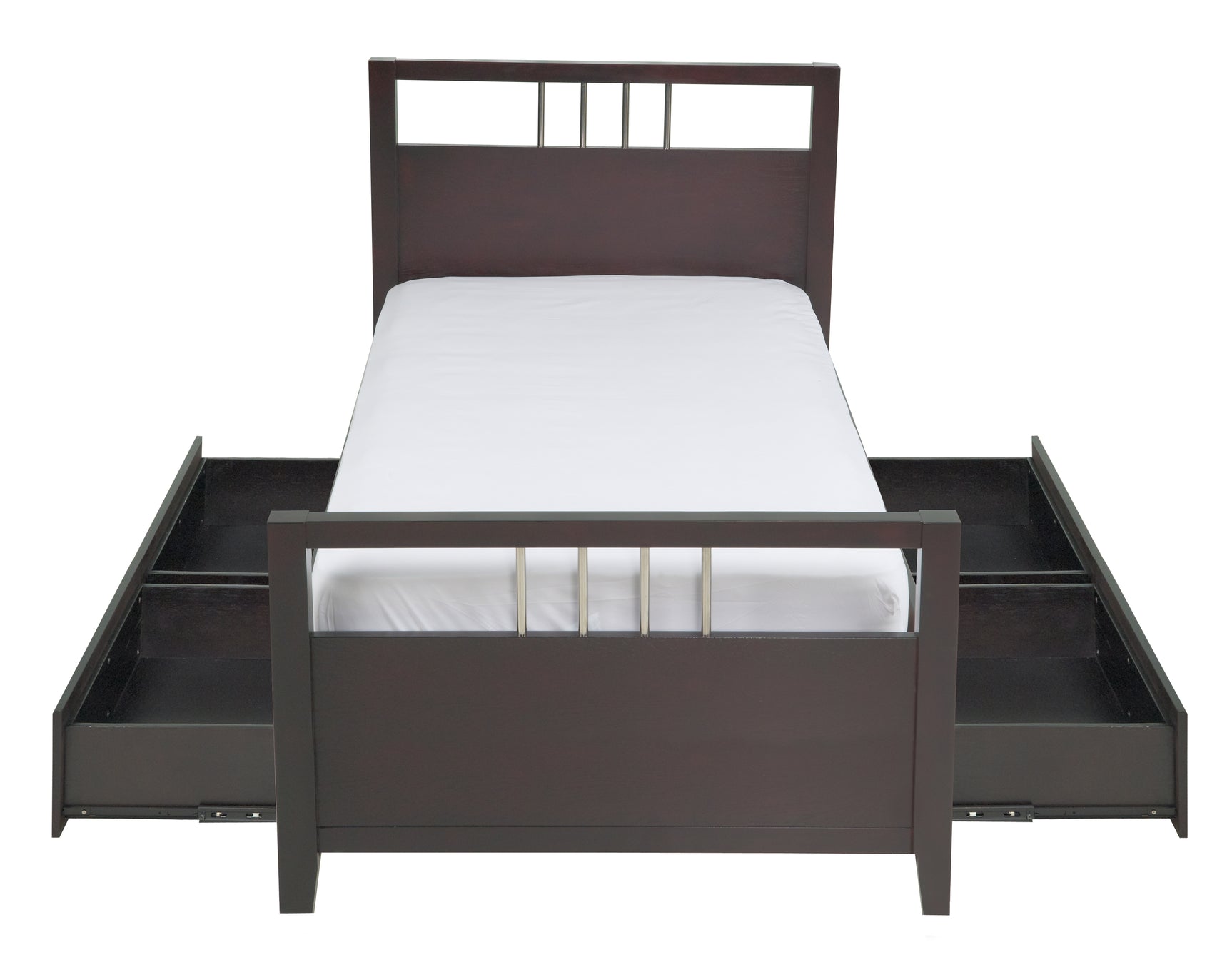Nevis Eastern King Platform Storage Bed in Espresso - Ornate Home