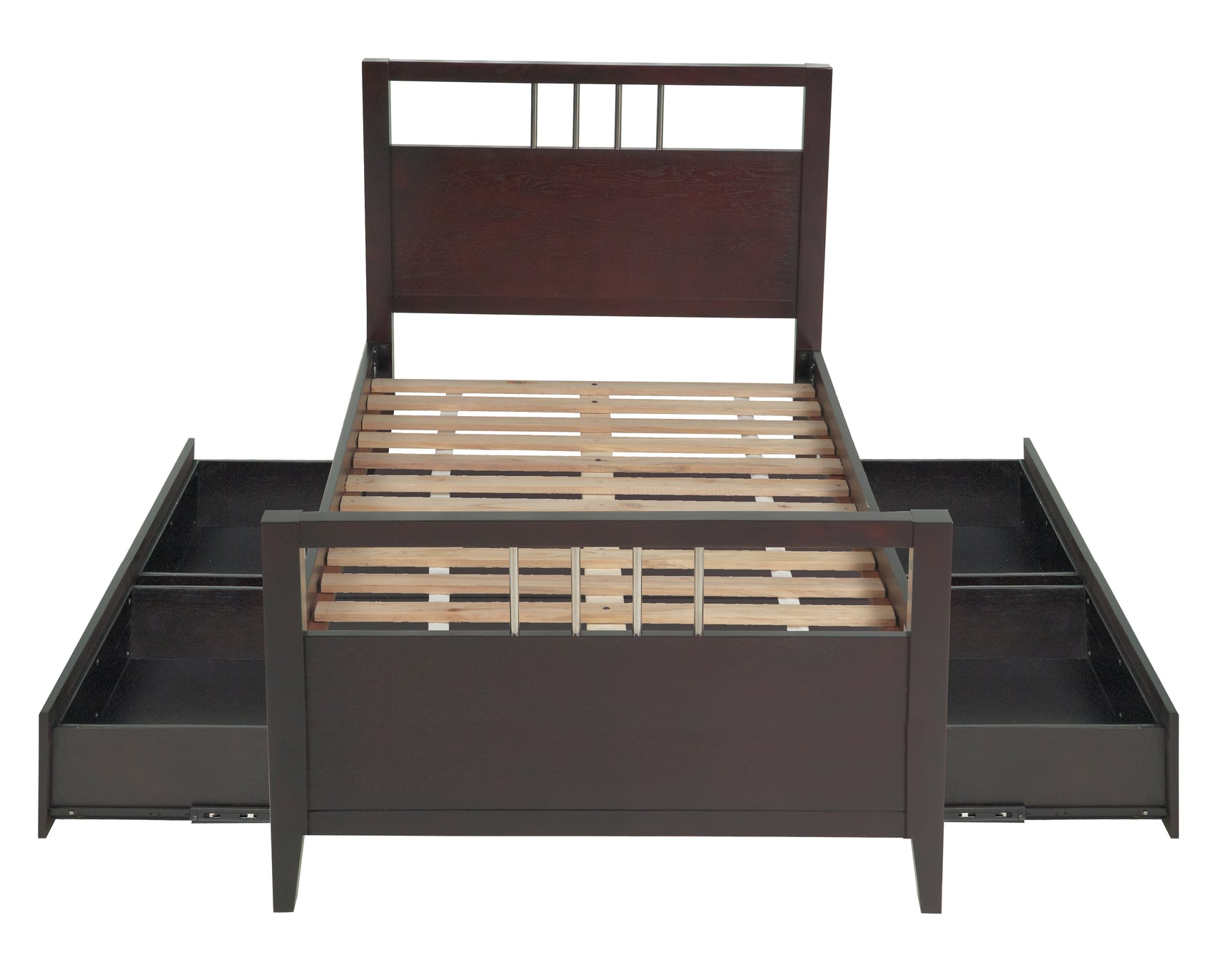 Nevis Eastern King Platform Storage Bed in Espresso - Ornate Home