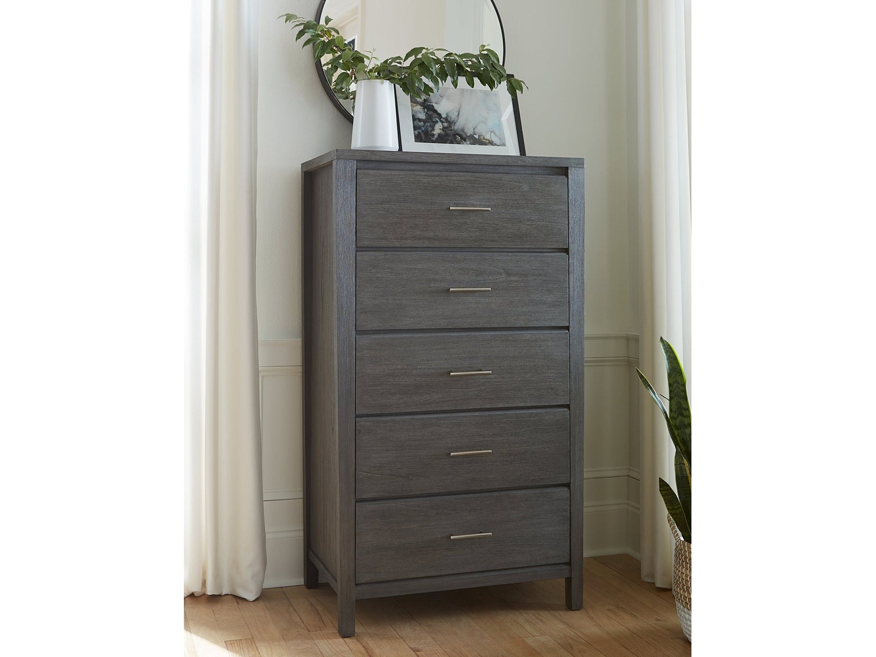 Nevis Five Drawer Chest in Sharkskin - Ornate Home