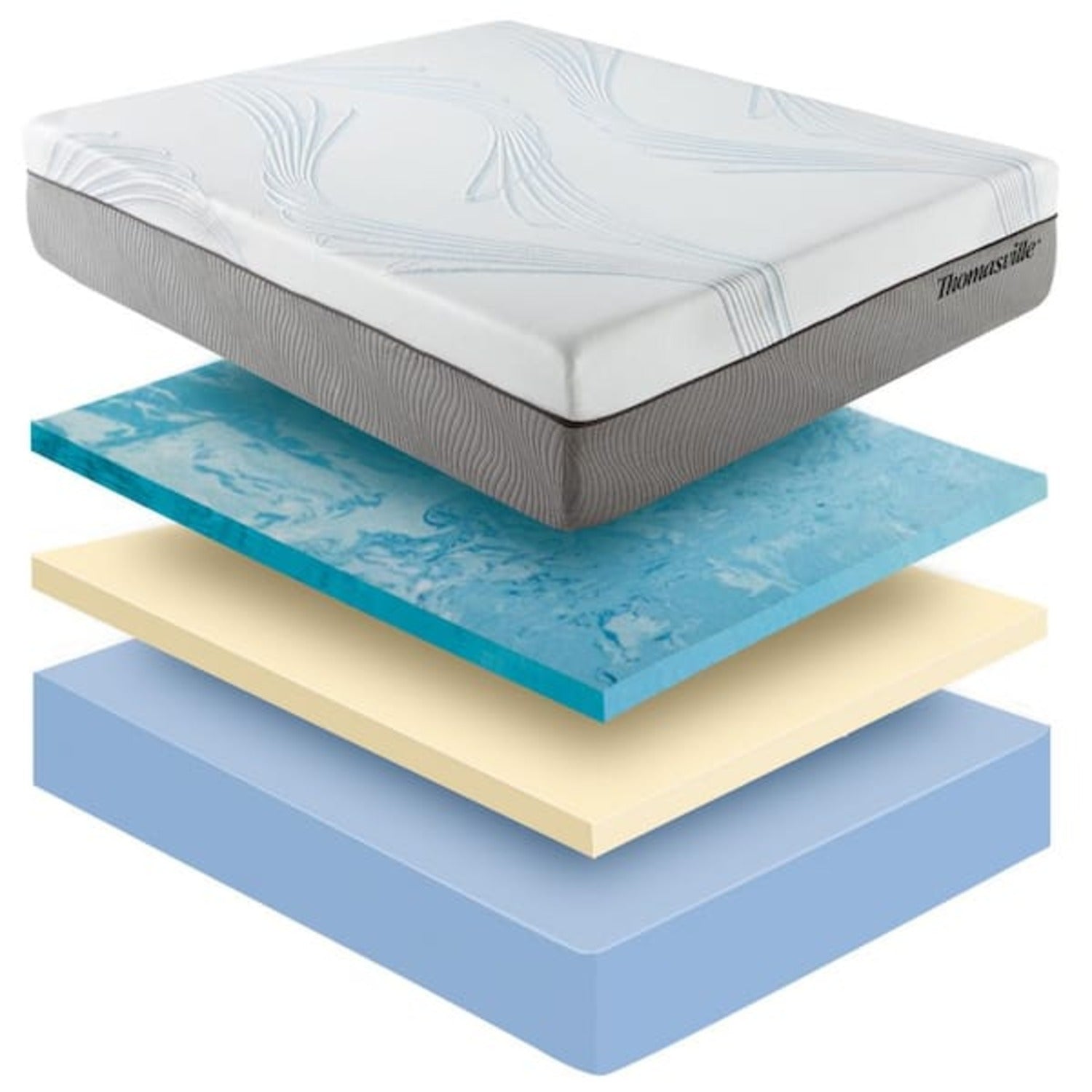 New Pluma White/Gray 12" SensaFlex GelLux King Mattress - Ornate Home