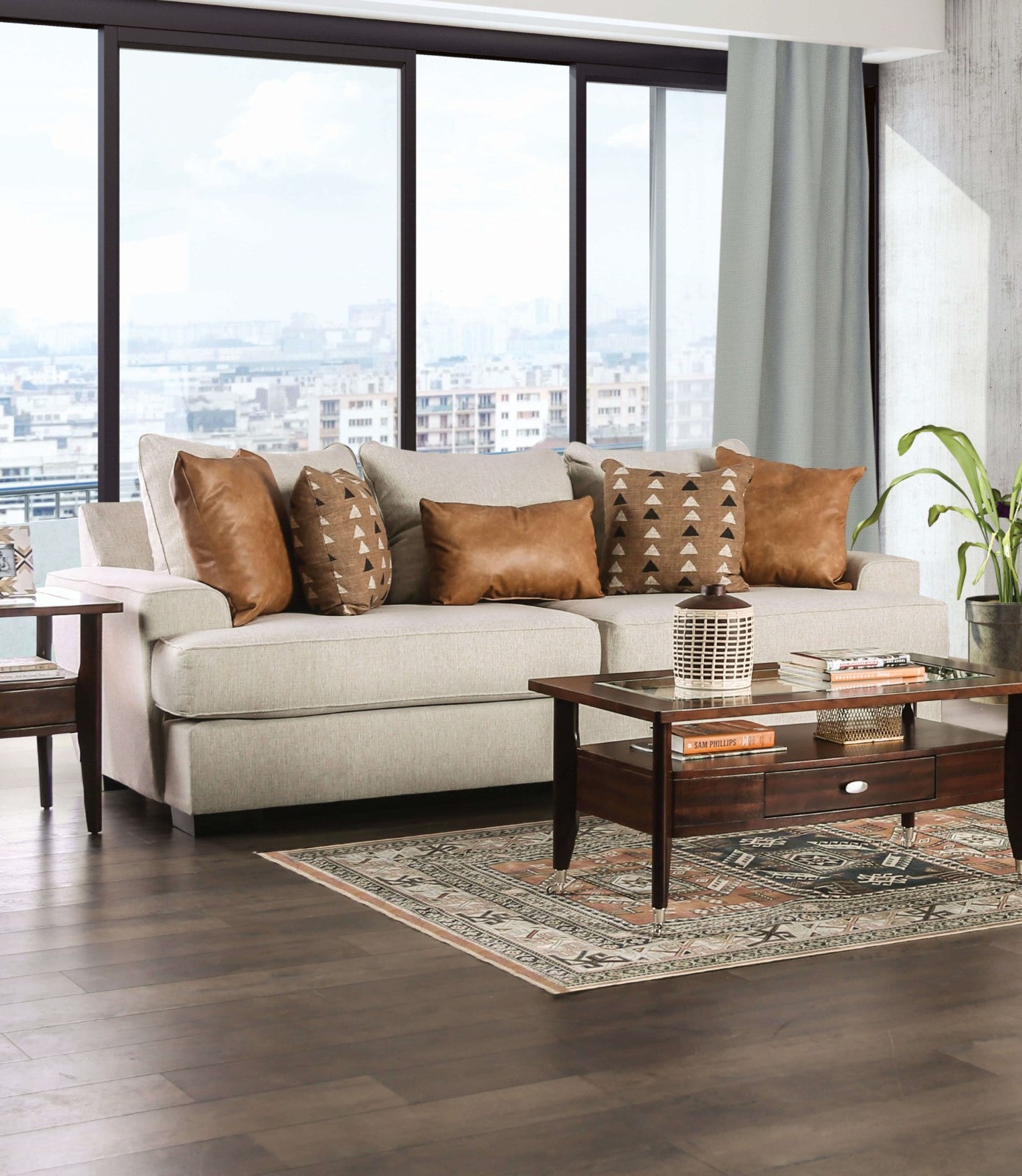 New meadows Sand/Caramel Sofa & Loveseat - Ornate Home