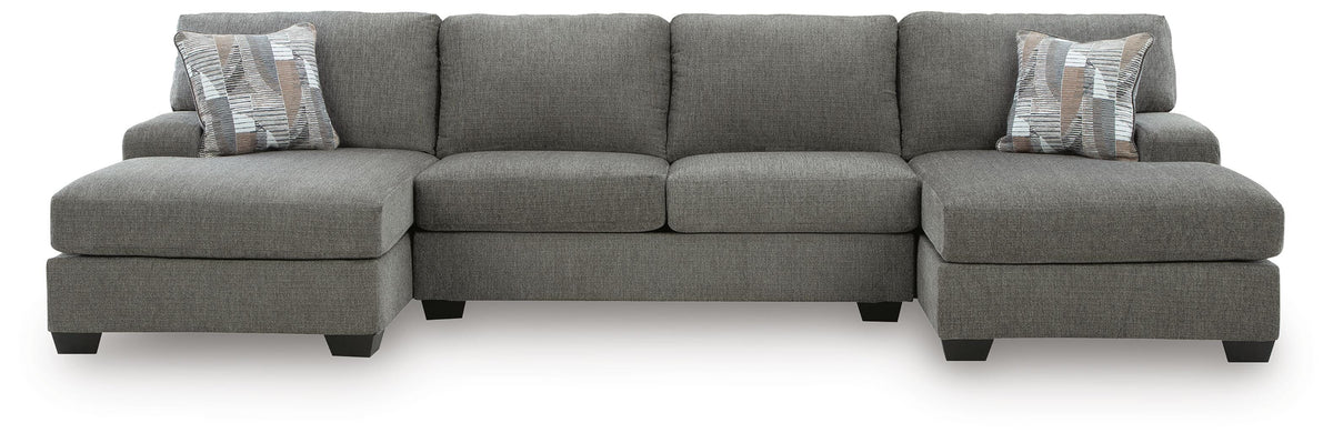 Newellen Greystone 3-Piece Sleeper Sectional with Double Chaise - Ornate Home