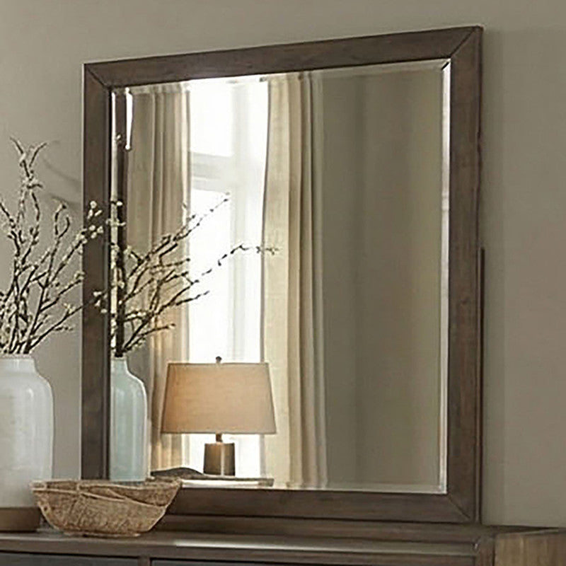 Newent Dark Walnut Beveled Mirror - Ornate Home