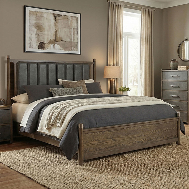 Newent Dark Walnut E.King Bed - Ornate Home
