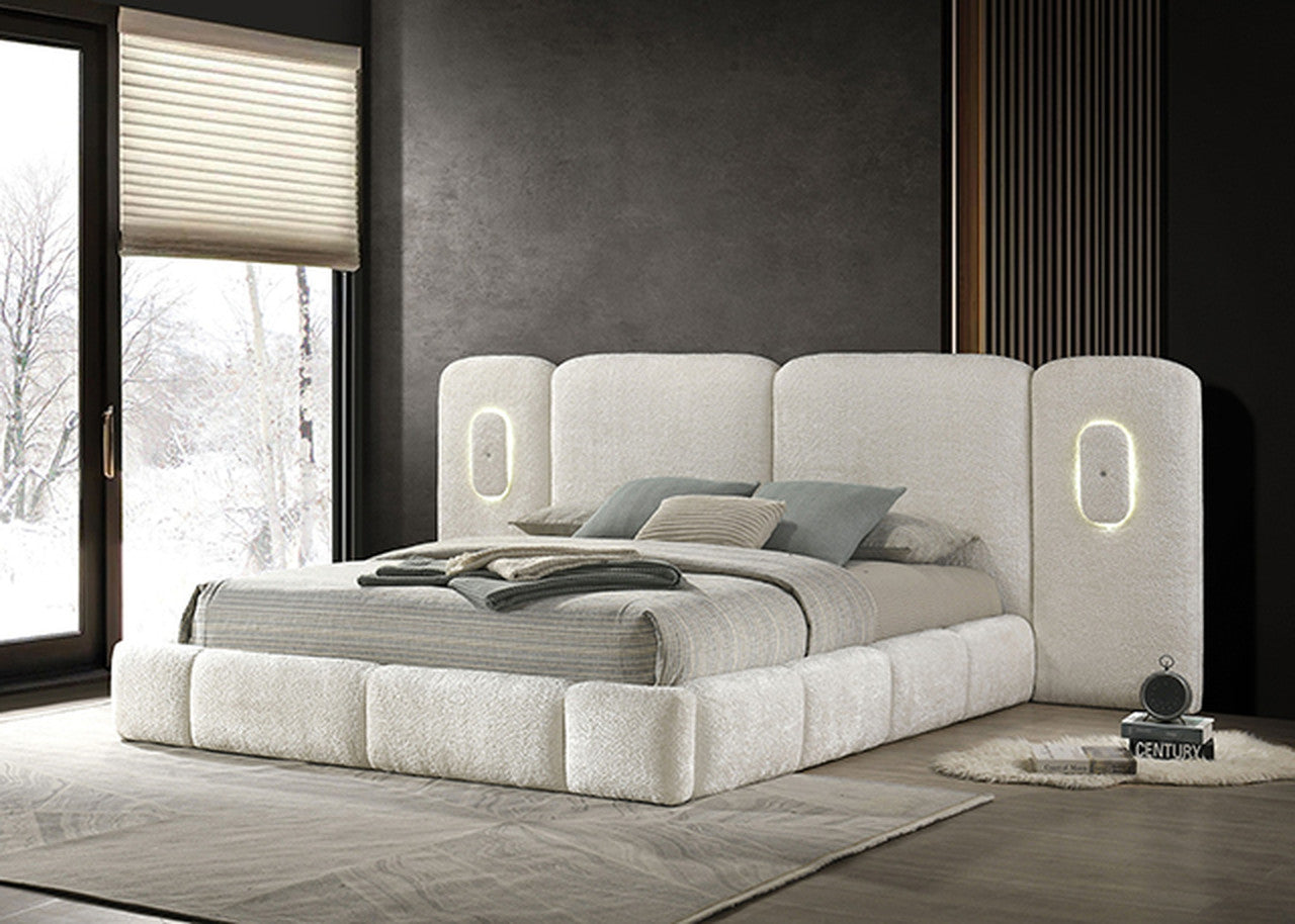 Newhaven Ivory White E.King Bed - Ornate Home