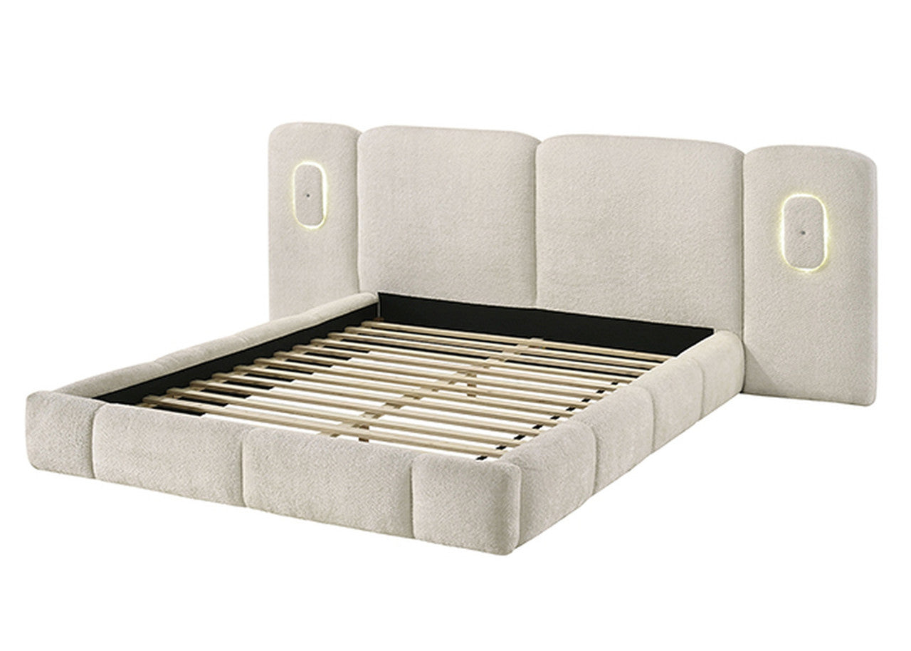 Newhaven Ivory White E.King Bed - Ornate Home