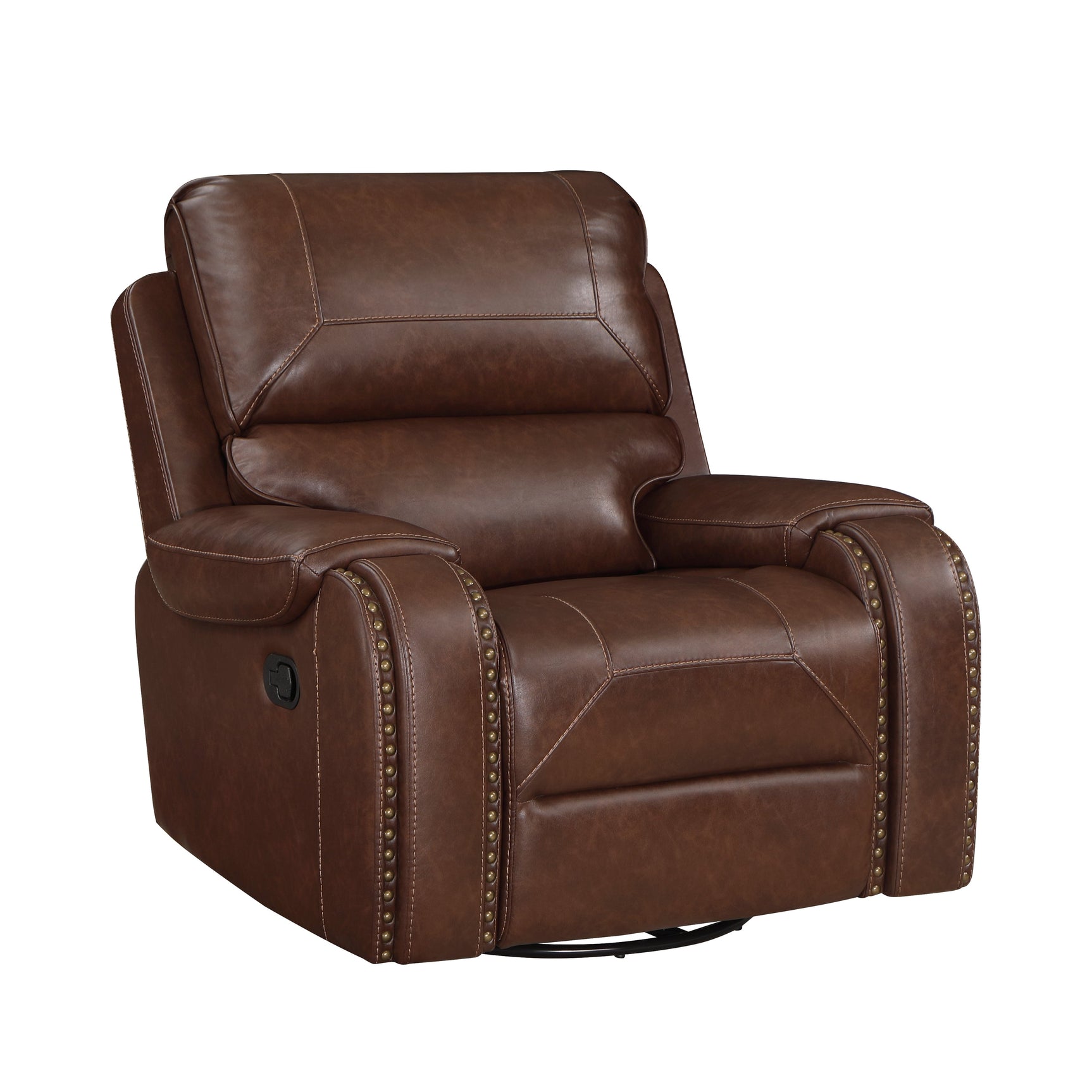 Newnan Brown Swivel Glider Reclining Chair - Ornate Home