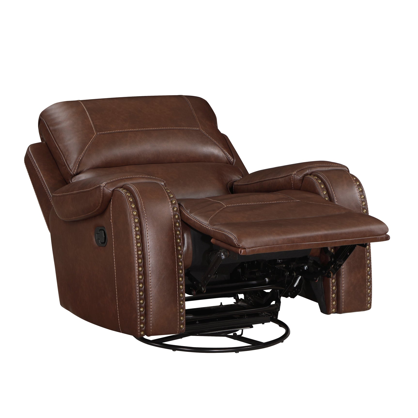 Newnan Brown Swivel Glider Reclining Chair - Ornate Home