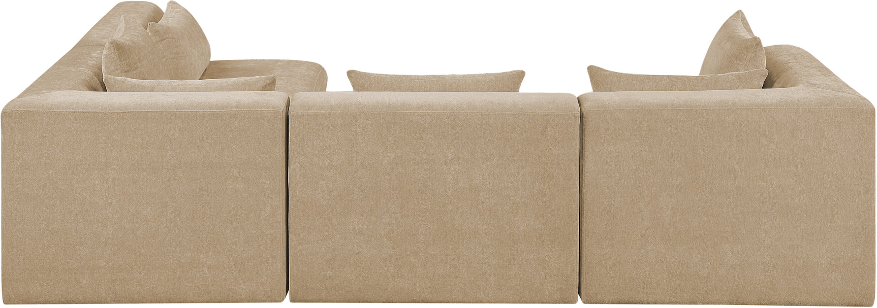 Newport Beige 114" Chenille Fabric Upholstered 4-Piece L Shaped Modular Sectional - Ornate Home