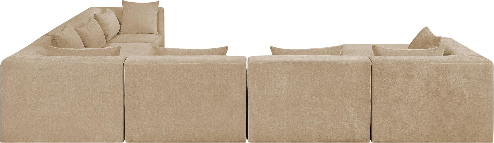 Newport Beige 152" Chenille Fabric Upholstered 7-Piece Modular Sectional - Ornate Home