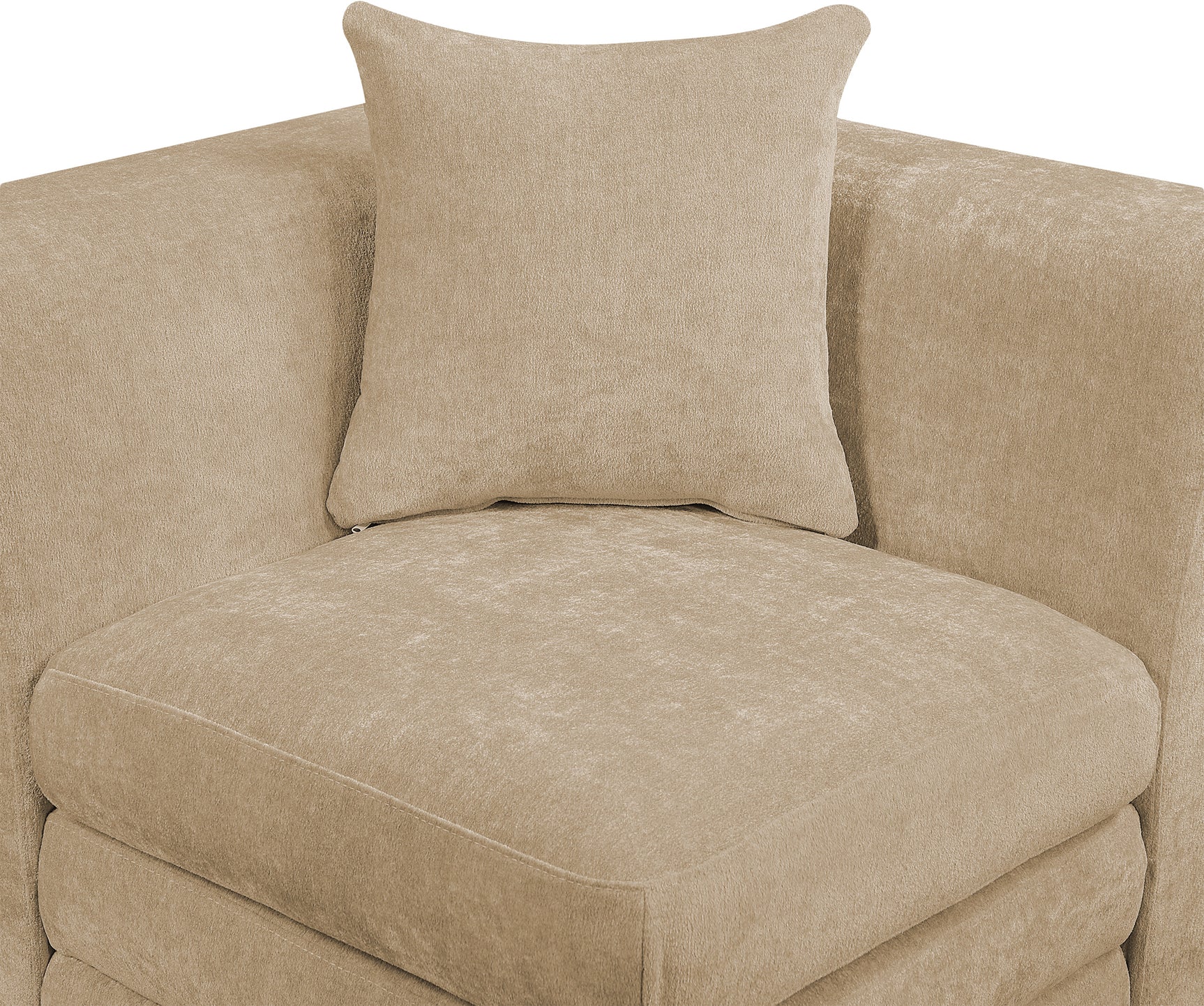 Newport Beige 190" Chenille Fabric Upholstered 7-Piece Modular Sectional - Ornate Home