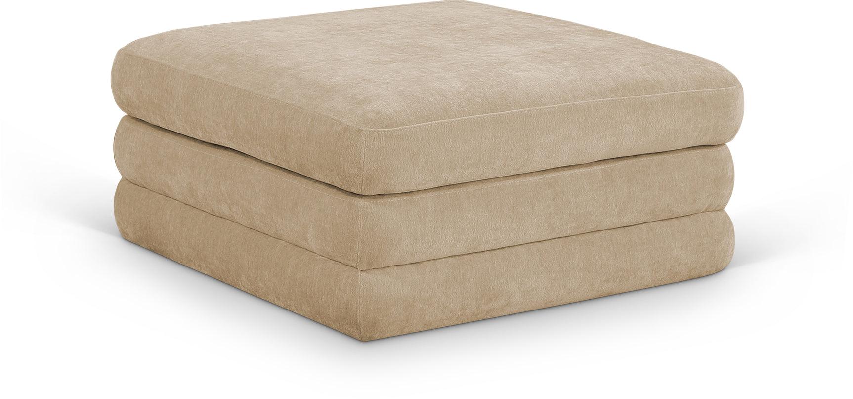 Newport Beige Fabric Upholstered Modular Ottoman - Ornate Home