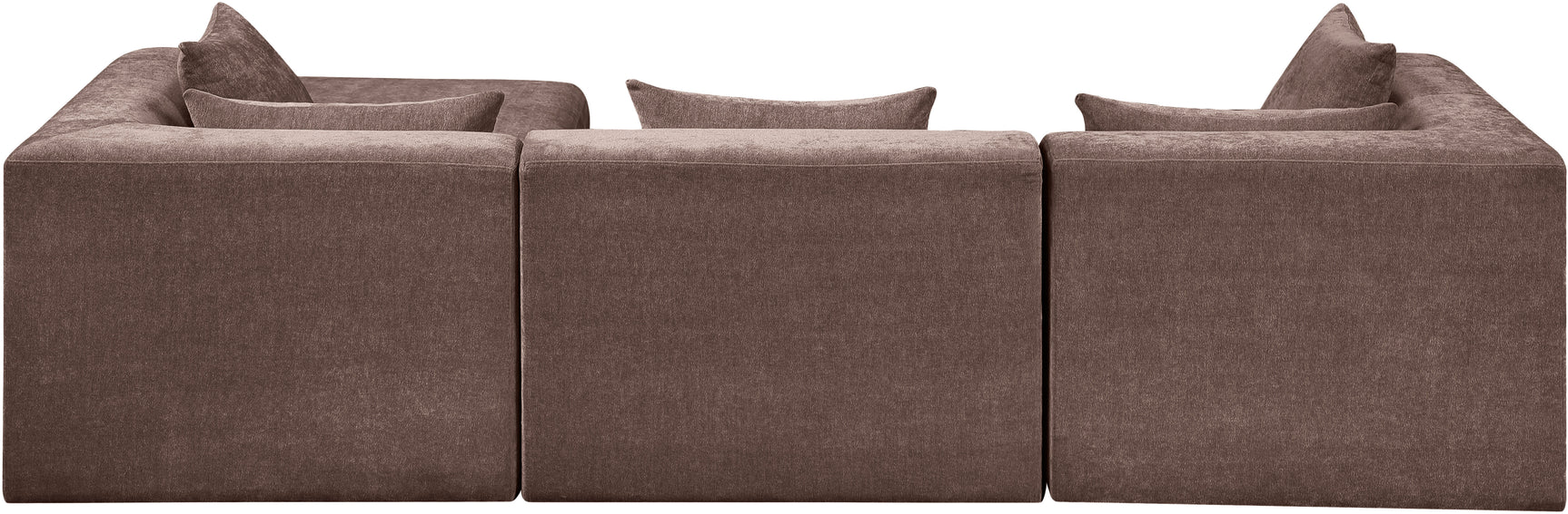 Newport Brown 114" Chenille Fabric Upholstered 4-Piece Modular Sectional - Ornate Home