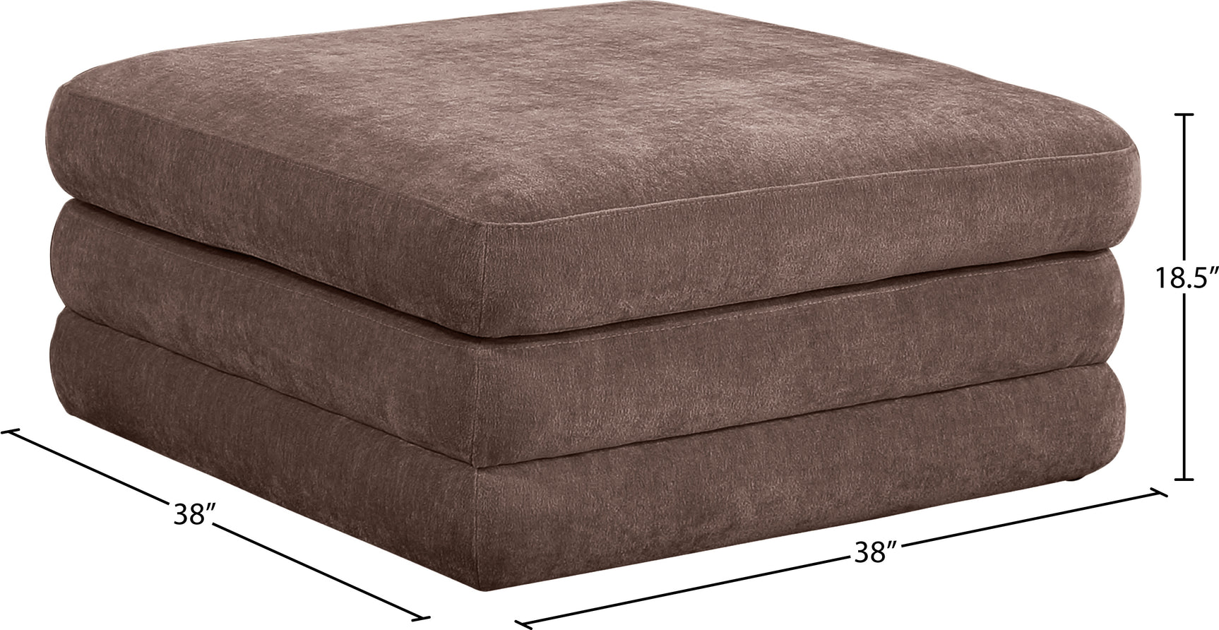 Newport Brown Fabric Upholstered Modular Ottoman - Ornate Home