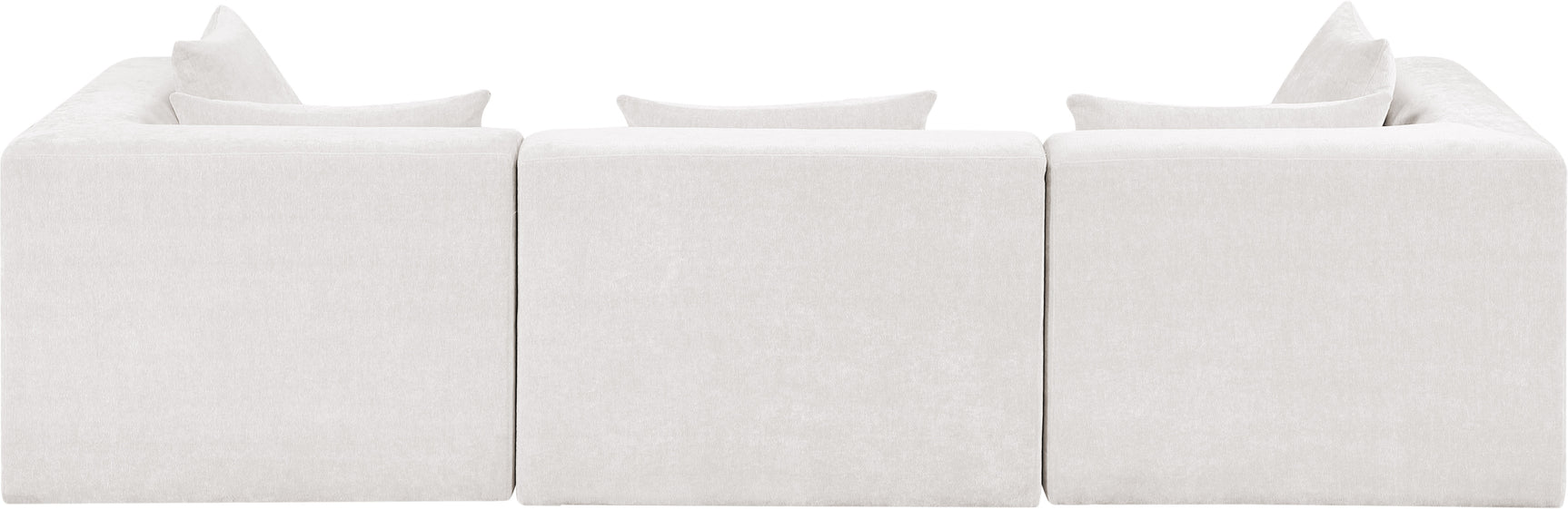 Newport Cream 114" Chenille Fabric Upholstered 3-Piece Modular Sofa - Ornate Home