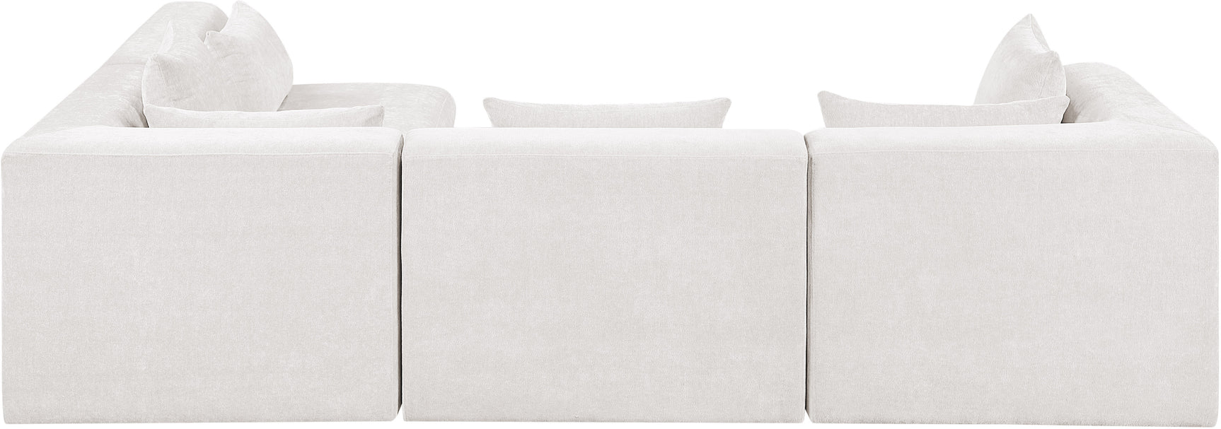 Newport Cream 114" Chenille Fabric Upholstered 4-Piece L Shaped Modular Sectional - Ornate Home