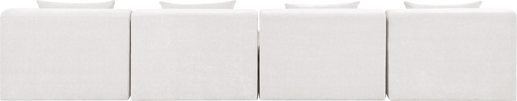 Newport Cream 152" Chenille Fabric Upholstered 4-Piece Armless Modular Sofa - Ornate Home