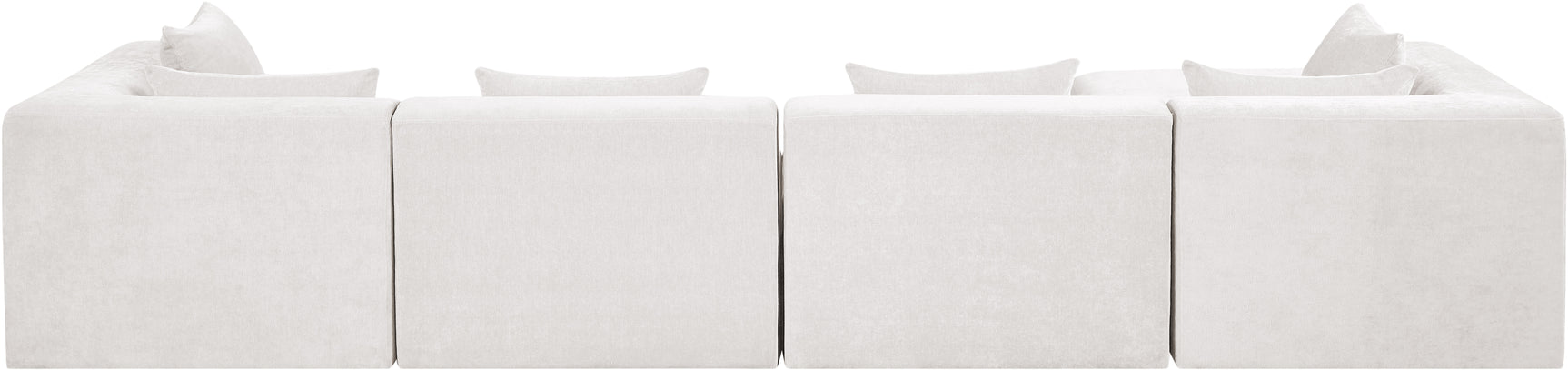 Newport Cream 152" Chenille Fabric Upholstered 5-Piece Modular Sectional - Ornate Home