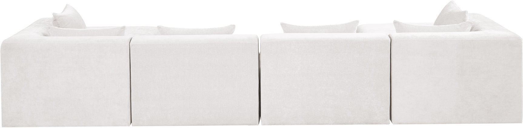 Newport Cream 152" Chenille Fabric Upholstered 6-Piece Modular Sectional - Ornate Home