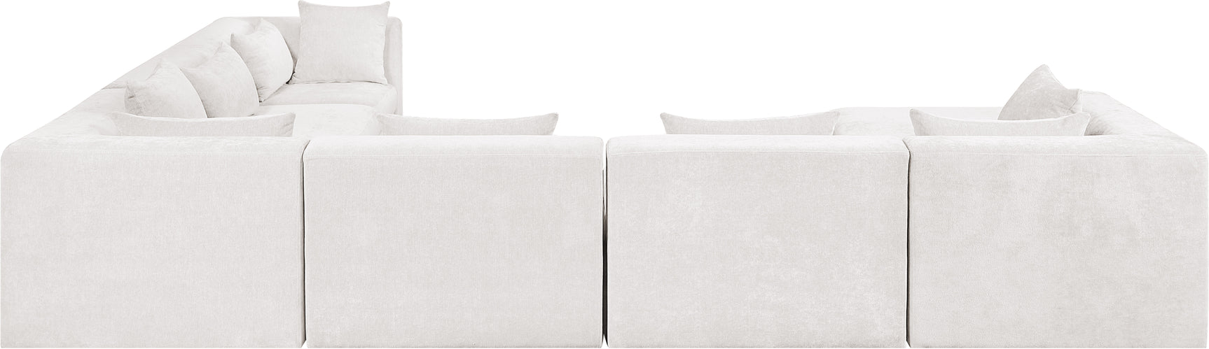 Newport Cream 152" Chenille Fabric Upholstered 7-Piece Modular Sectional - Ornate Home