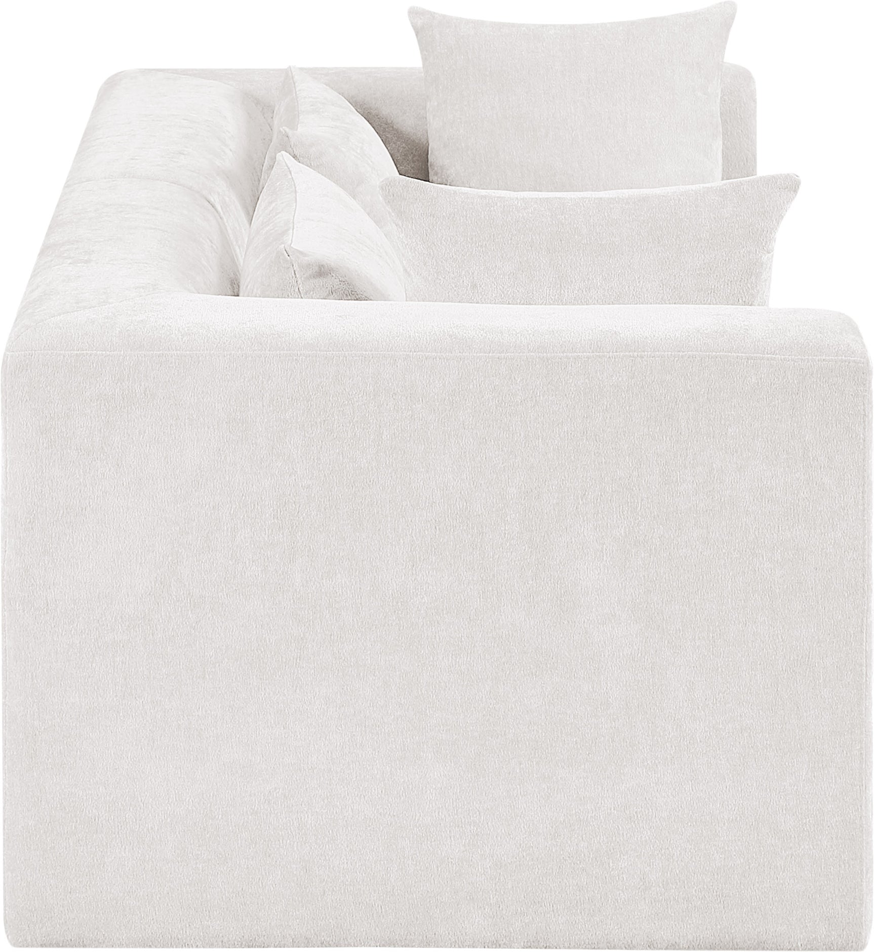 Newport Cream 76" Chenille Fabric Upholstered 2-Piece Modular Loveseat - Ornate Home