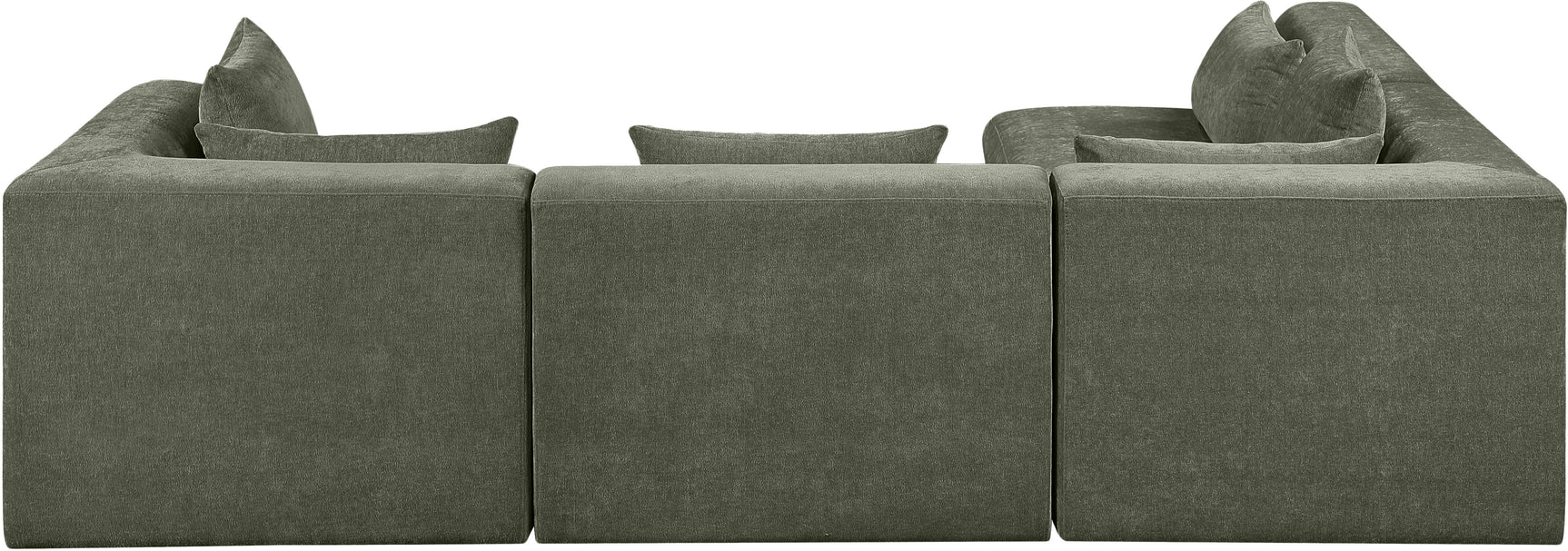 Newport Green 114" Chenille Fabric Upholstered 4-Piece L Shaped Modular Sectional - Ornate Home