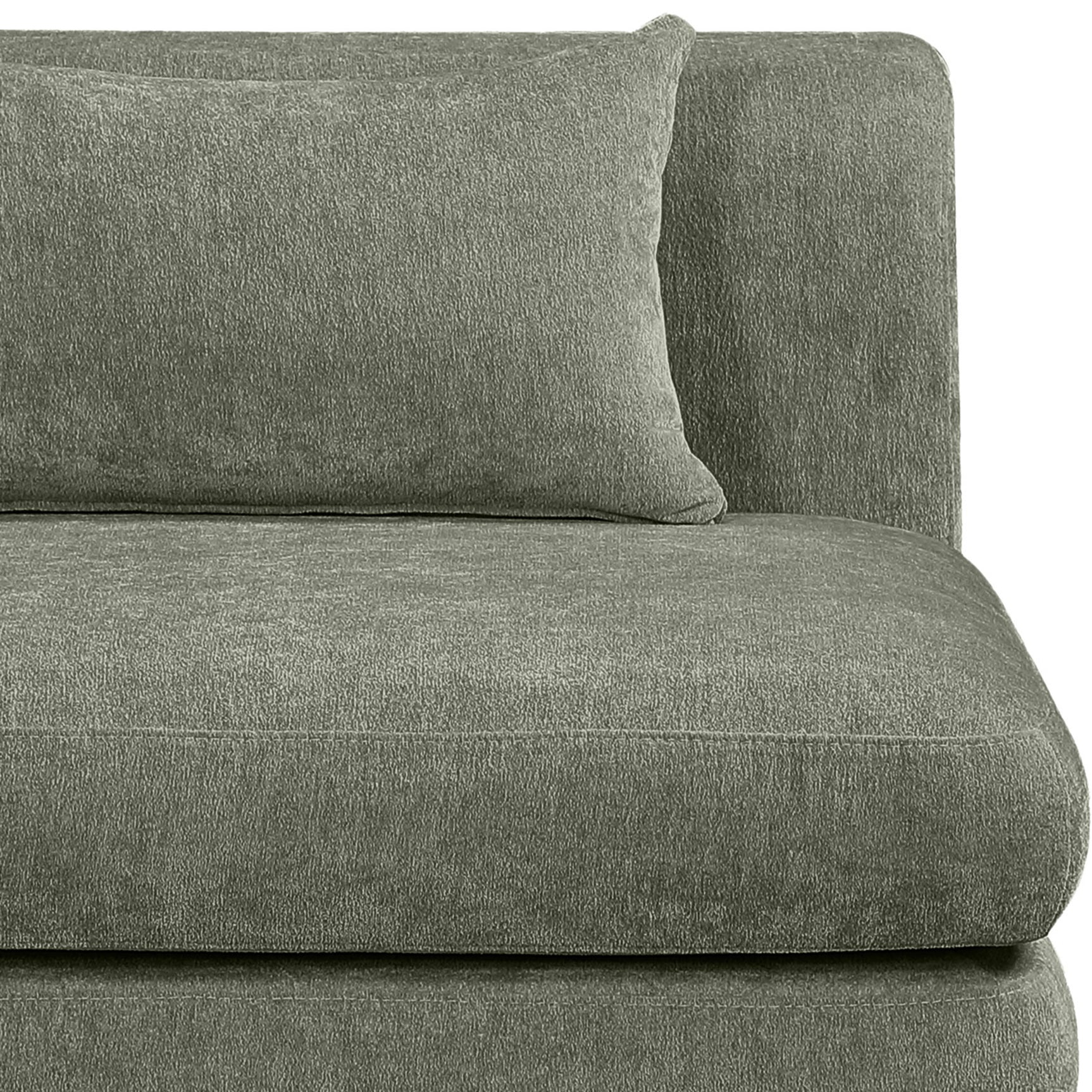 Newport Green 114" Chenille Fabric Upholstered 4-Piece Modular Sectional - Ornate Home