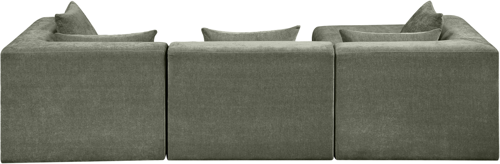 Newport Green 114" Chenille Fabric Upholstered 4-Piece Modular Sectional - Ornate Home