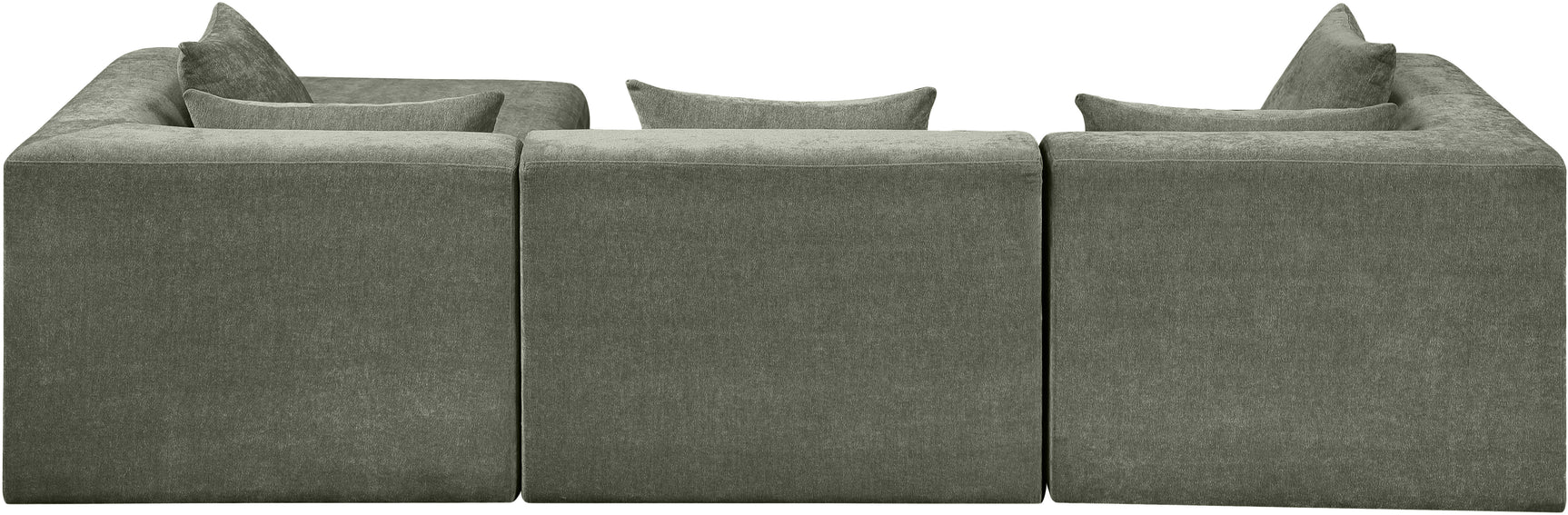 Newport Green 114" Chenille Fabric Upholstered 4-Piece Modular Sectional - Ornate Home