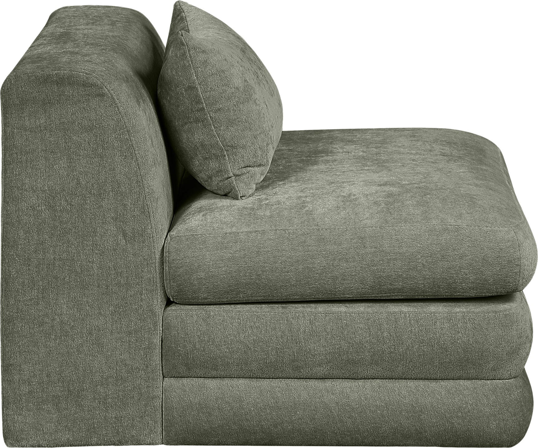 Newport Green Fabric Upholstered Modular Armless Chair - Ornate Home