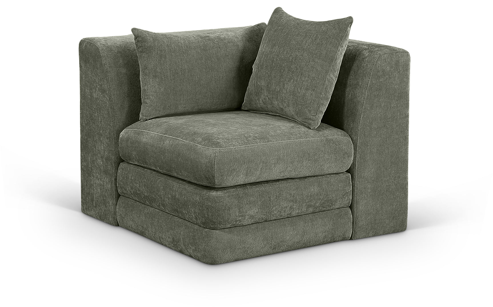 Newport Green Fabric Upholstered Modular Corner Chair - Ornate Home