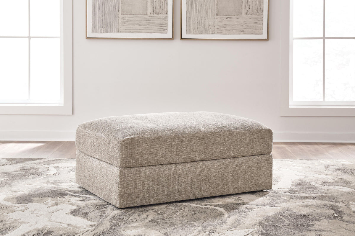 Nexora-Court Burlap Oversized Accent Ottoman