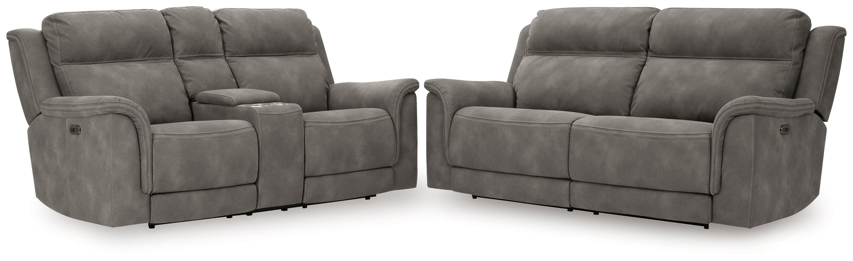 Next-Gen DuraPella Gray Power Reclining Sofa and Loveseat (Online Special Price) - Ornate Home