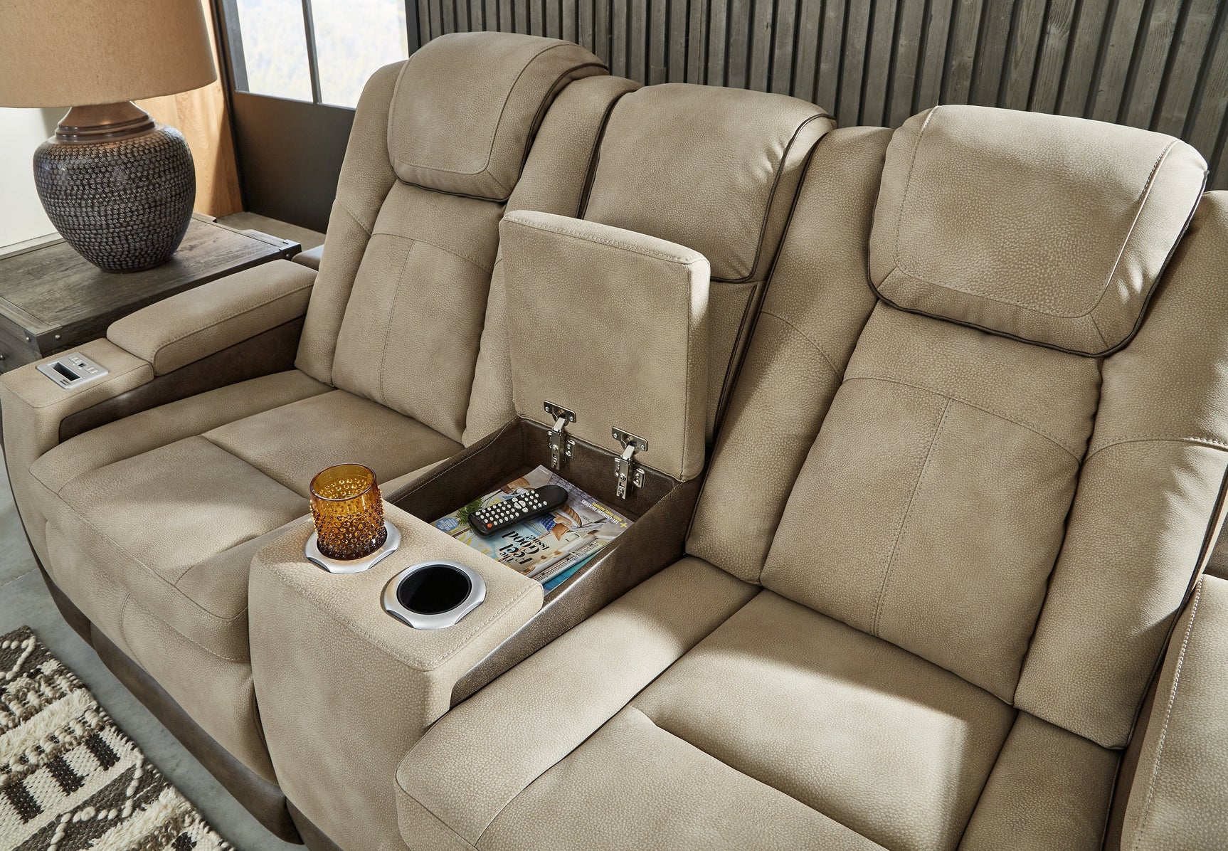 Next-Gen DuraPella Sand Power Reclining Sofa, Loveseat and Recliner (Online Special Price) - Ornate Home