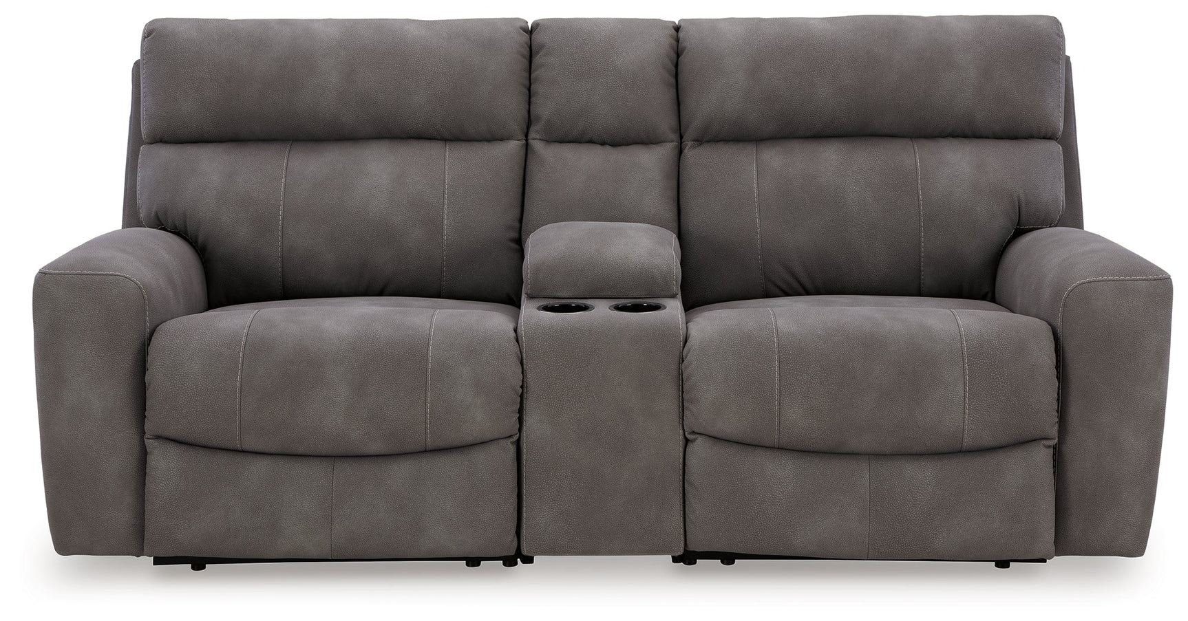 Next-Gen DuraPella Slate 3-Piece Power Reclining Sectional Loveseat with Console (Online Special Price) - Ornate Home