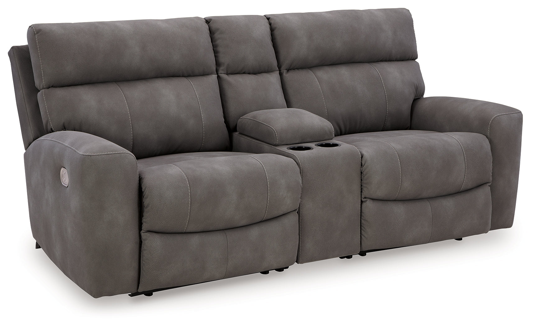 Next-Gen DuraPella Slate 3-Piece Power Reclining Sectional Loveseat with Console - Ornate Home