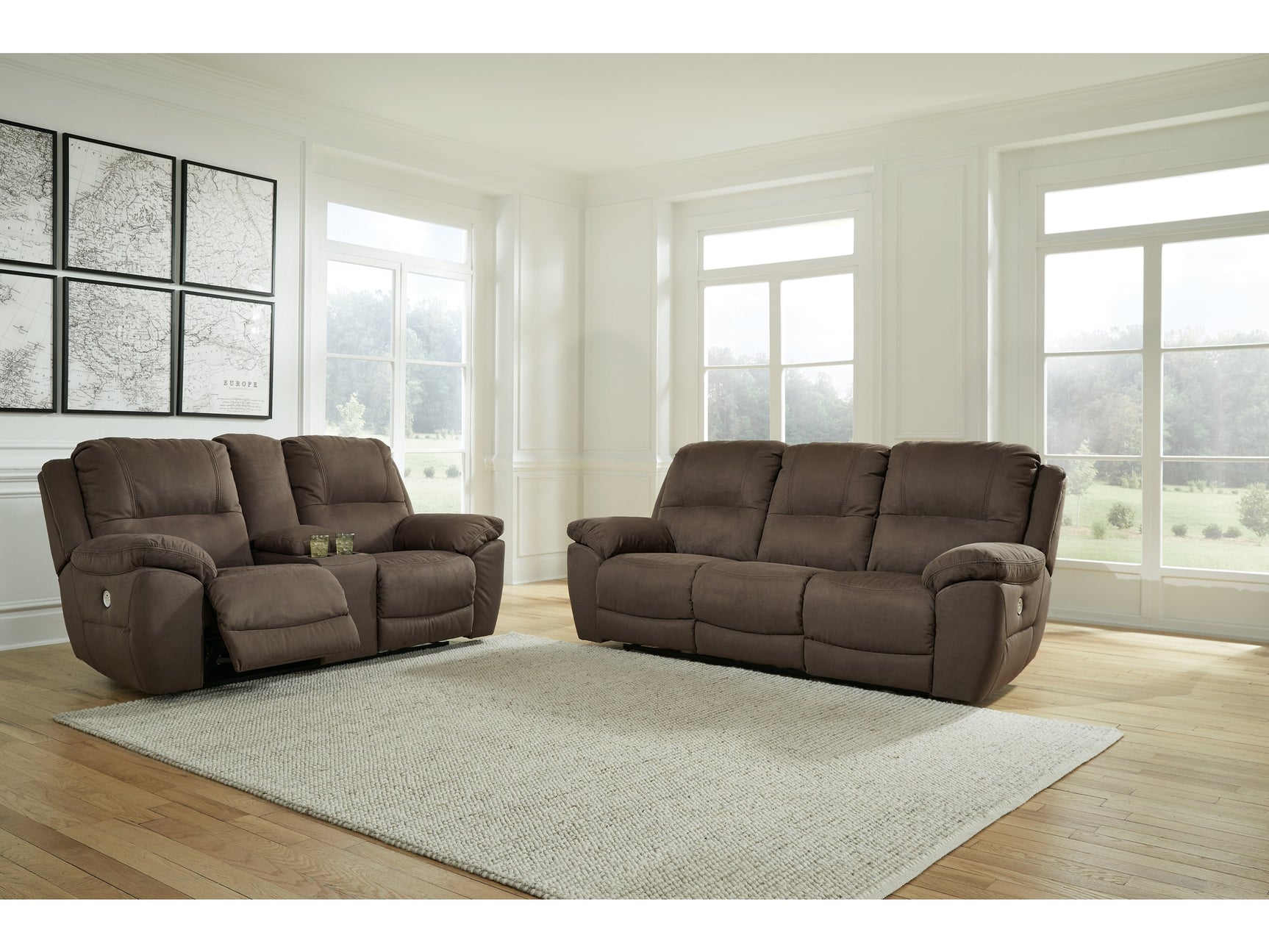 Next-Gen Gaucho Espresso Power Reclining Sofa and Loveseat - Ornate Home