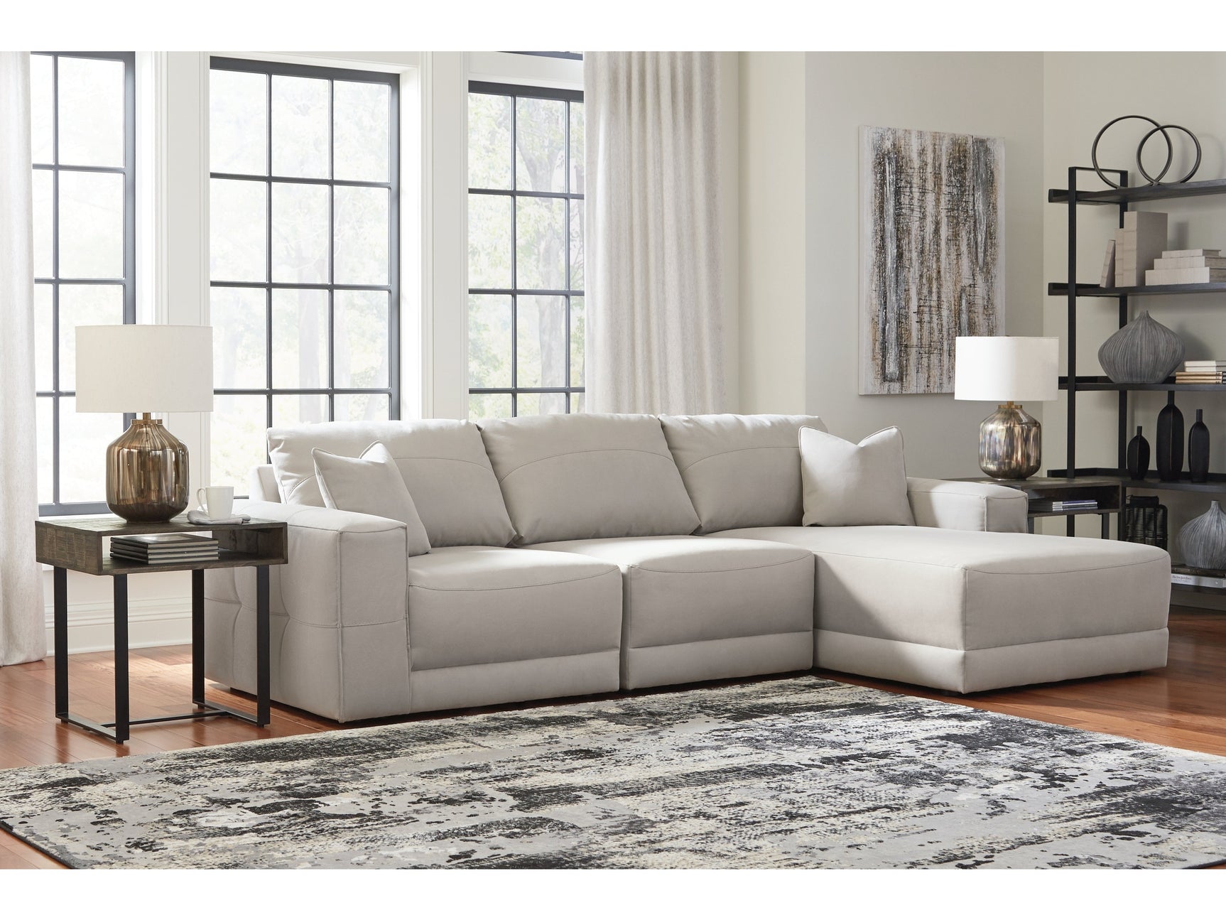 Next-Gen Gaucho Gray 3pc RAF Chaise Sectional - Ornate Home