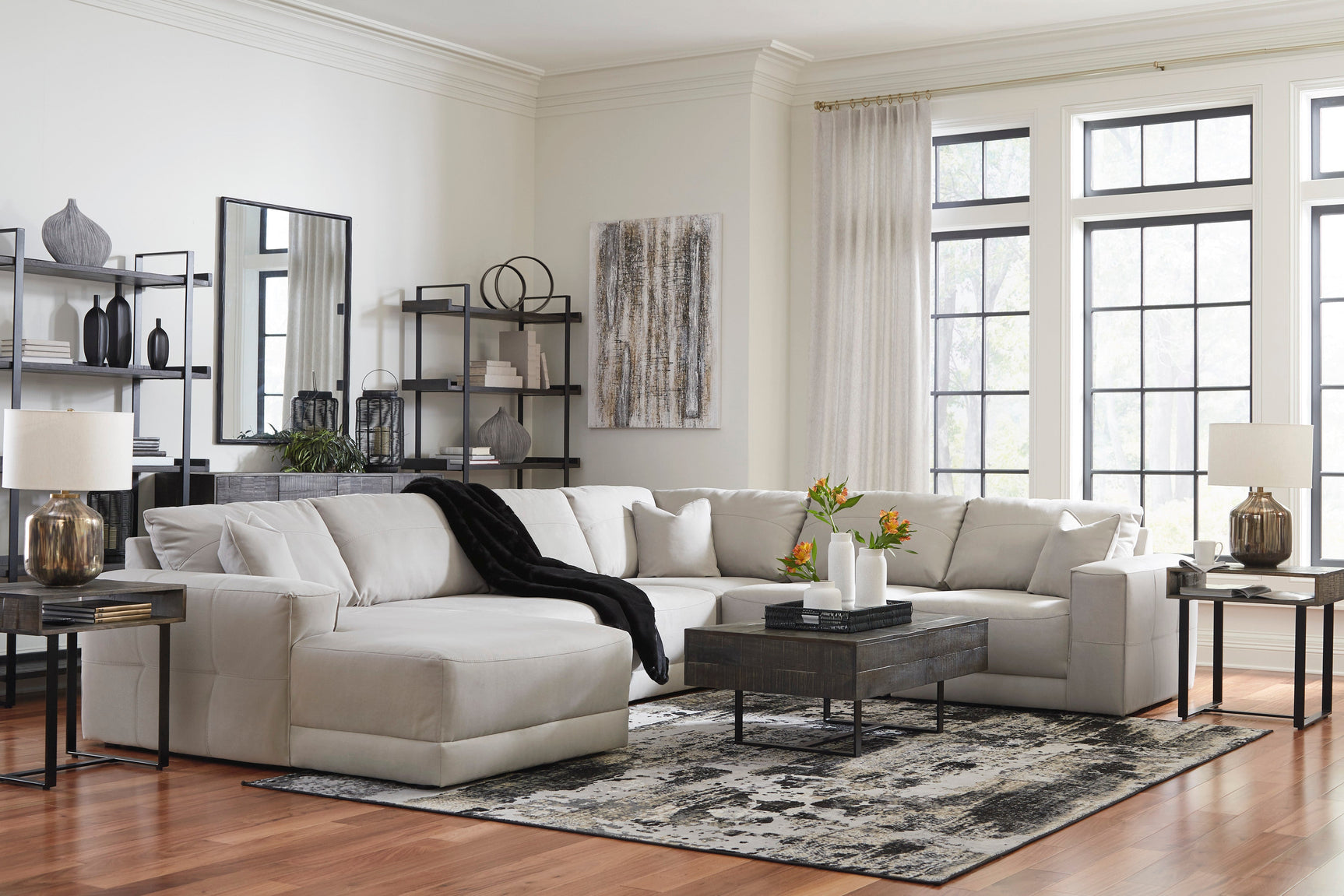 Next-Gen Gaucho Gray 6-Piece LAF Chaise Sectional (Online Special Price) - Ornate Home