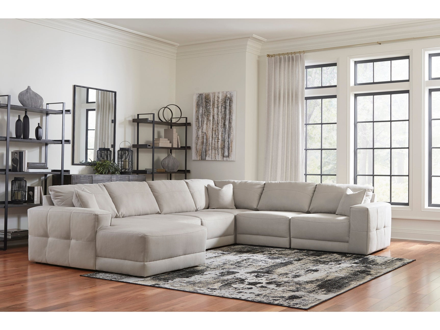 Next-Gen Gaucho Gray 6-Piece LAF Chaise Sectional - Ornate Home