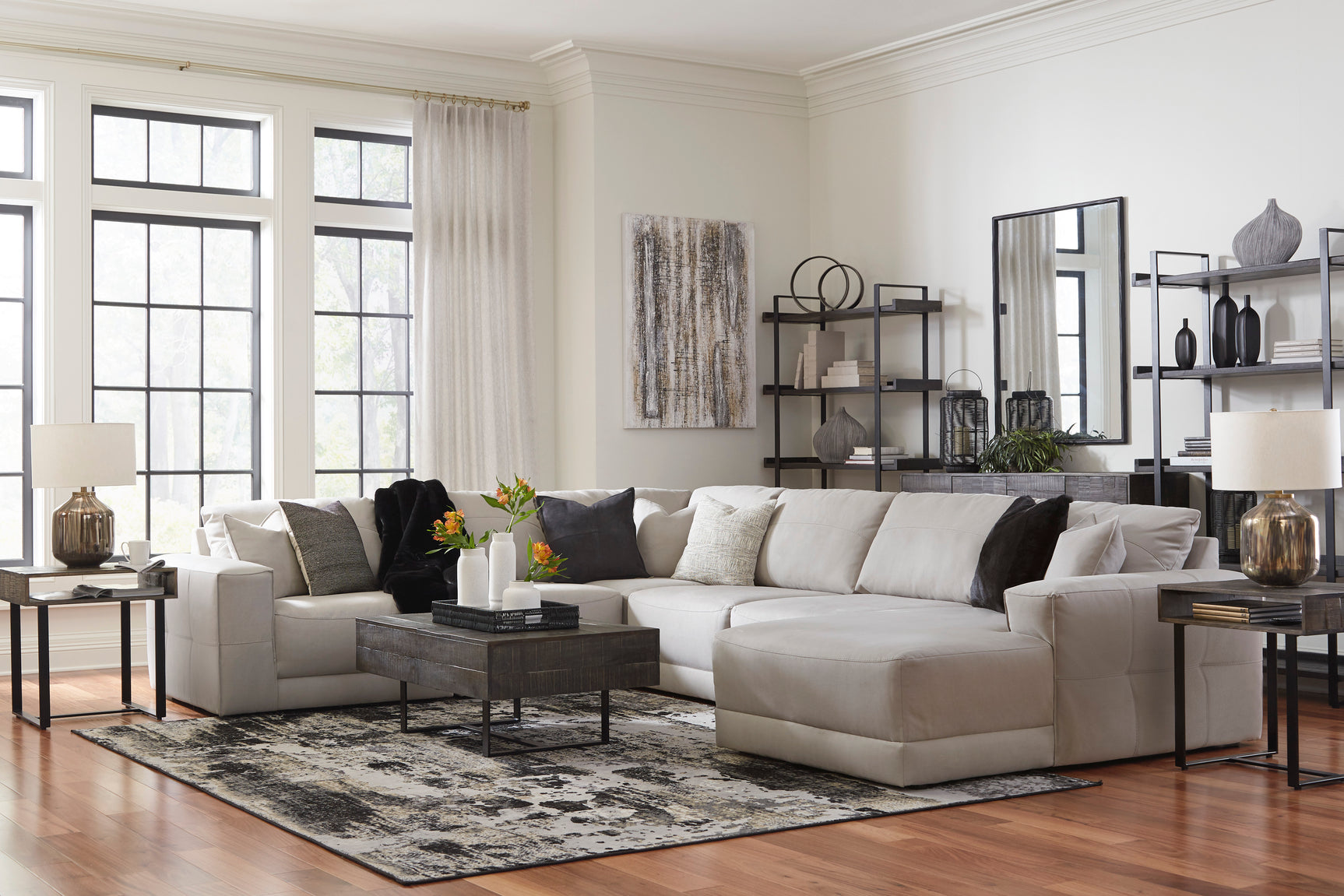 Next-Gen Gaucho Gray 6-Piece RAF Chaise Sectional - Ornate Home