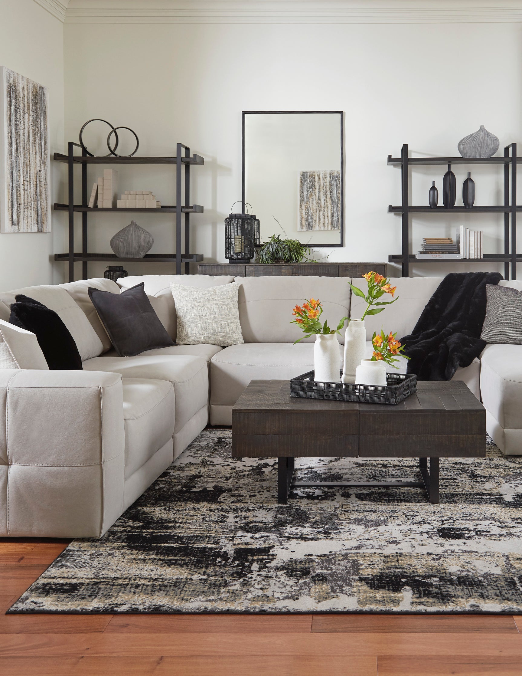 Next-Gen Gaucho Gray 6-Piece RAF Chaise Sectional - Ornate Home