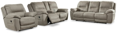 Next-Gen Gaucho Putty Power Reclining Sofa and Loveseat - Ornate Home
