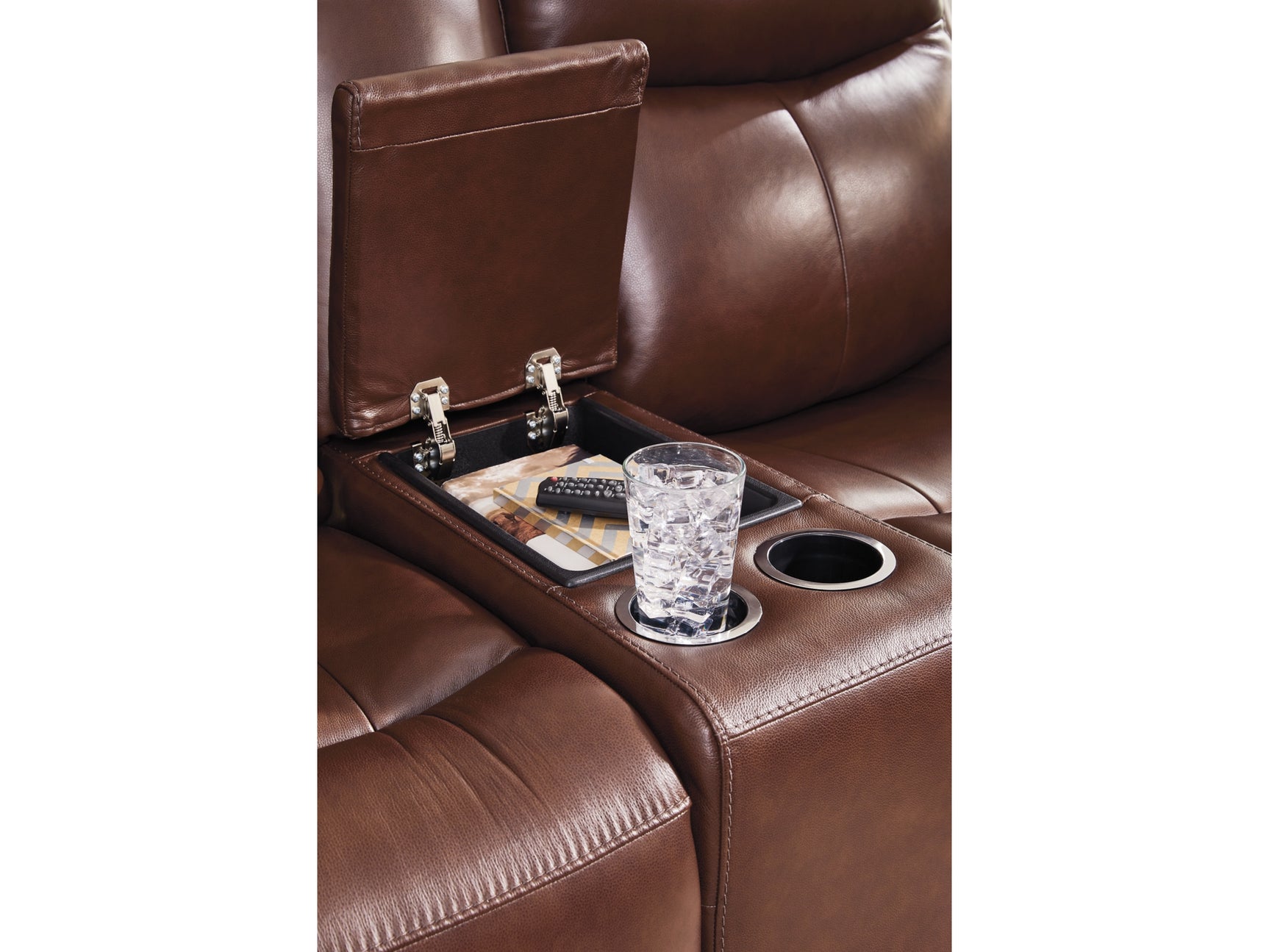 Next Move Mahogany PWR REC Loveseat/CON/ADJ HDRST - Ornate Home