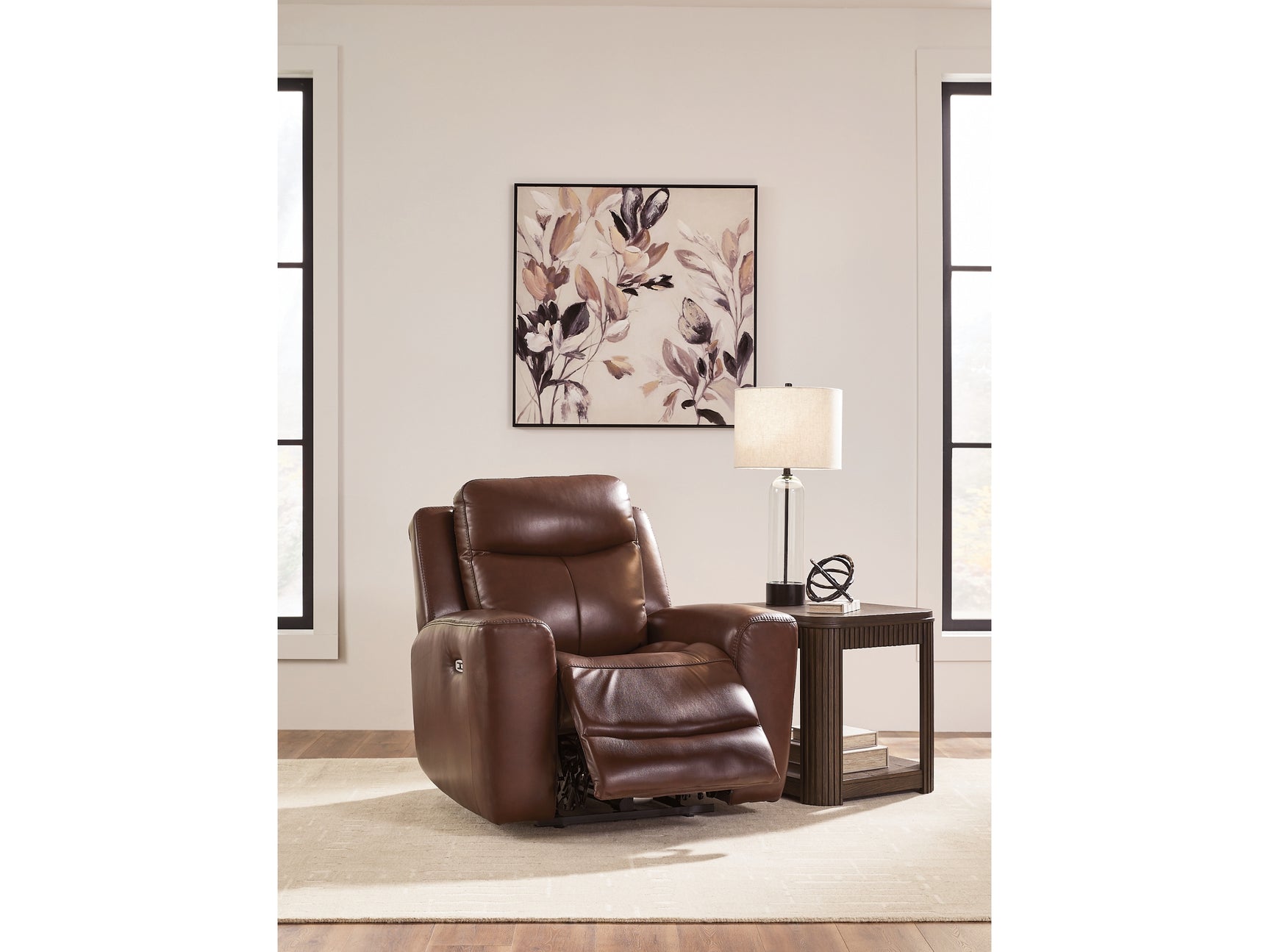 Next Move Mahogany PWR Recliner/ADJ Headrest - Ornate Home