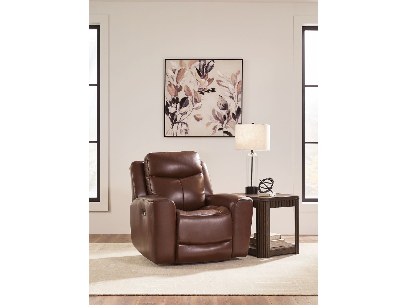 Momentum Moves Mahogany PWR Recliner/ADJ Headrest - Ornate Home
