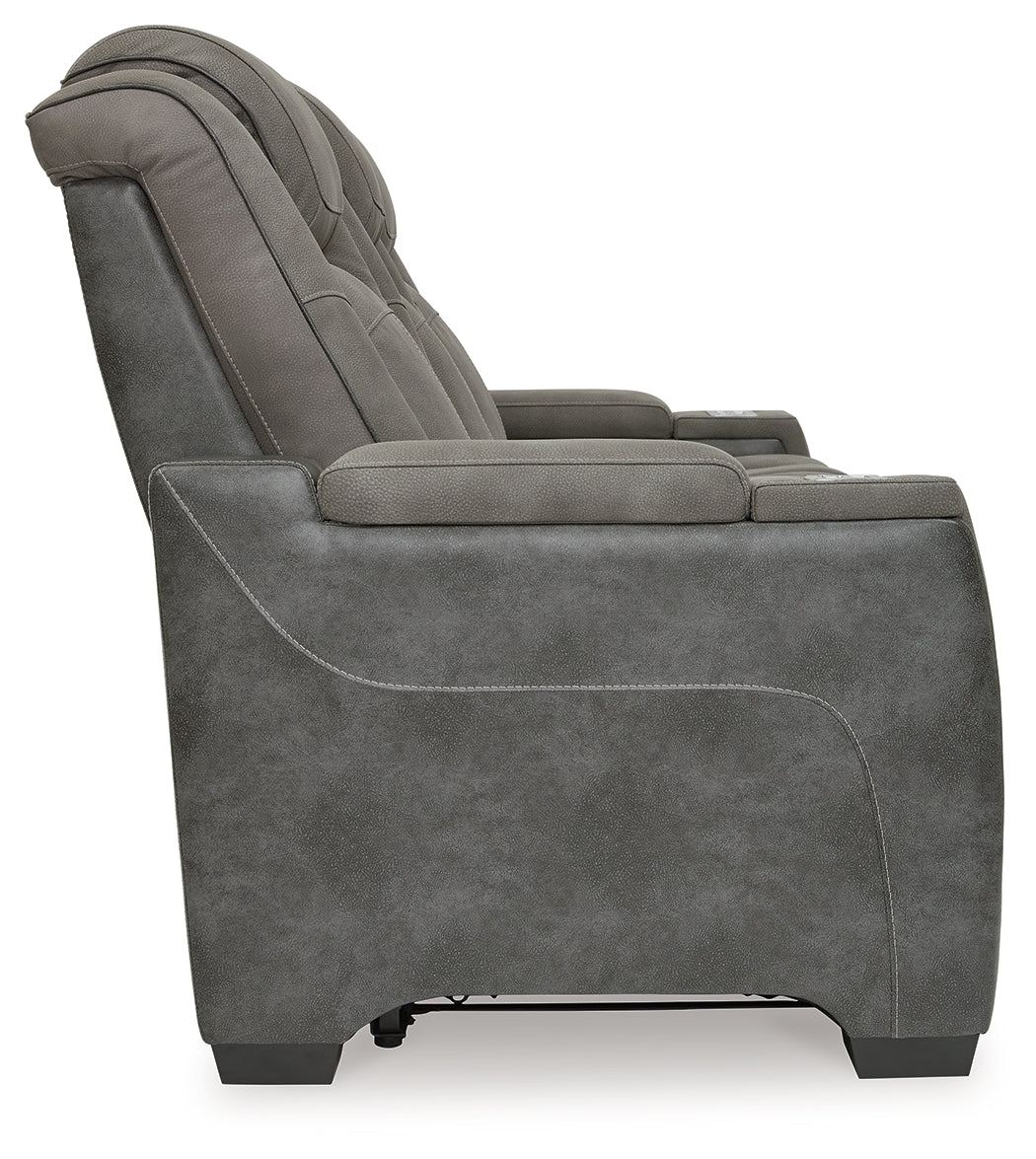 NextGen DuraPella Dual Tone Slate Power Reclining Sofa (Online Special Price) - Ornate Home