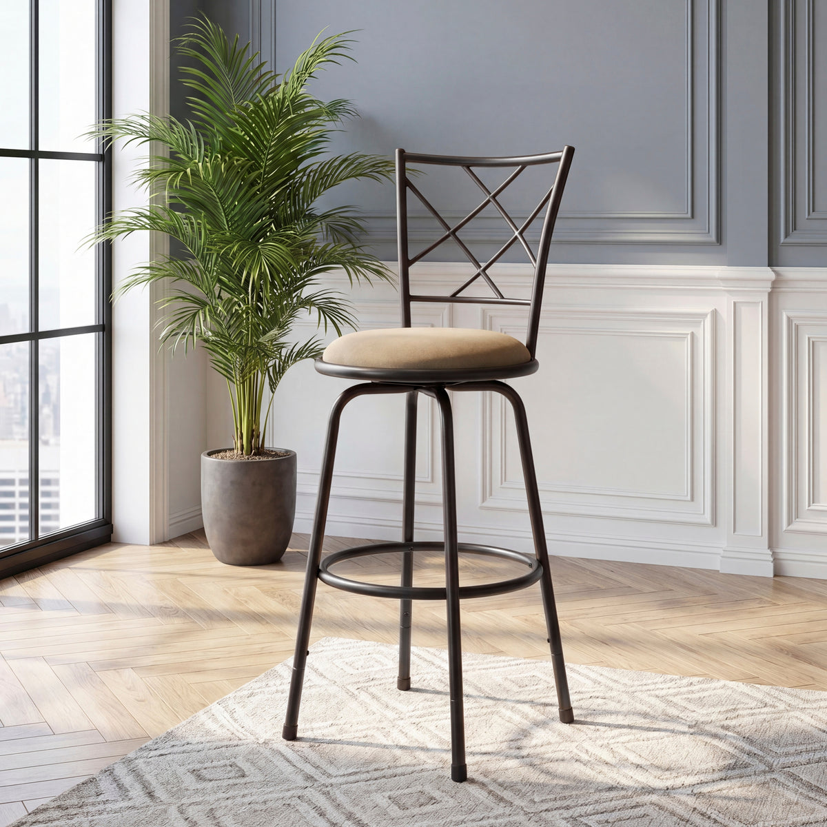 Nexus Brown 3-Piece Pack Convertible Swivel Counter/Pub Height Chair - Ornate Home