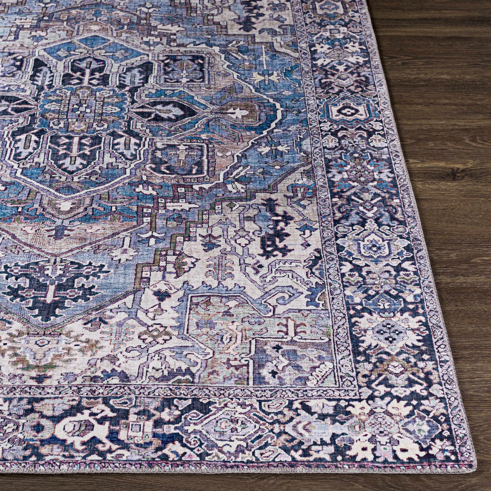 Neyland Iris Blue Area Rug 2362 - Ornate Home